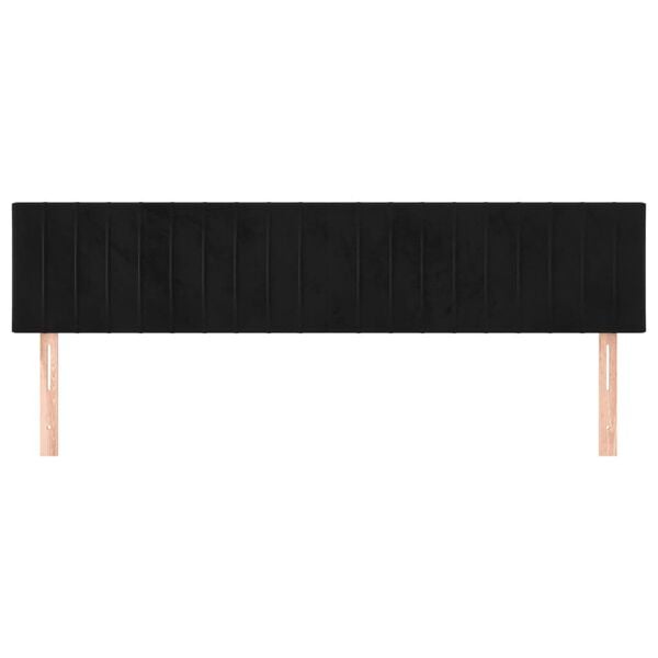 vidaXL Kopfteile Schwarz 180x5x78/88 cm Samt