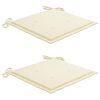 vidaXL Batavia-St&uuml;hle 2 Stk. mit Creme Kissen Teak Massivholz