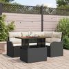 vidaXL Garten-Sofa-Set mit Kissen 5 pcs Schwarz und Creme
