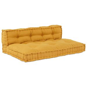 vidaXL Pallet Sofa Kissen 2 stk. Stoff Gelb 120 x 80 x 38 cm