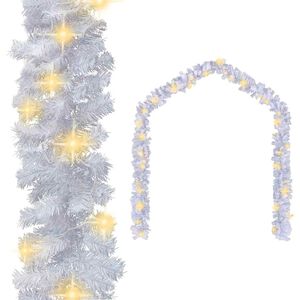 vidaXL Weihnachtsgirlande mit LED-Lichtern 5 m Wei&szlig;