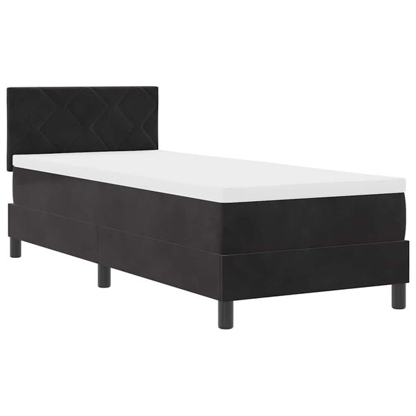 vidaXL Boxspringbett mit Matratze Schwarz 80 x 200 cm Samt