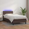 vidaXL Boxspringbett mit Matratze & LED Braun 100x200 cm Kunstleder