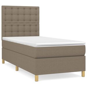 vidaXL Boxspringbett mit Matratze Taupe 80x200 cm Stoff