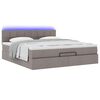 vidaXL Ottoman-Bett mit Matratze & LEDs Taupe 160x200 cm Stoff