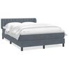 vidaXL Boxspringbett mit Matratze Dunkelgrau 160x210 cm Samt