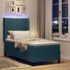 vidaXL Boxspringbett mit Matratze mit Kopfteil Blau 90 x 190 cm Samt