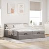 vidaXL Ottoman-Bett mit Matratzen & LEDs Taupe 200x200 cm Stoff