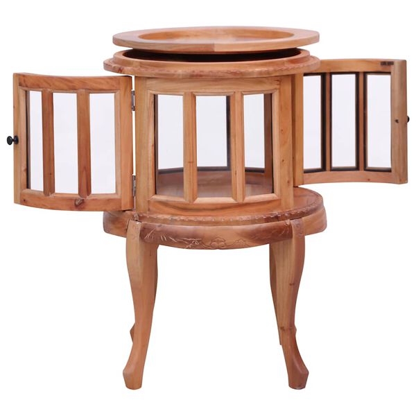 vidaXL Vitrinenschrank Natur 50 x 50 x 76 cm Massivholz Mahagoni