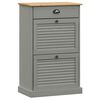 vidaXL Schuhschrank VIGO 60x35x96 cm Grau Massivholz Kiefer