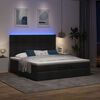 vidaXL Ottoman-Bett mit Matratze & LEDs Schwarz 180x200 cm Stoff