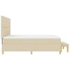 vidaXL Boxspringbett mit Matratze Creme 180 x 200 cm Stoff