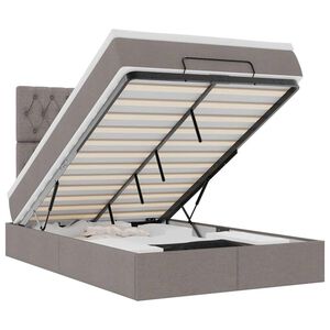 vidaXL Ottoman-Bett mit Matratze Taupe 120x190 cm Stoff