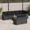 vidaXL Gartensofa-set mit Kissen 9 pcs Schwarz Poly-Rattan