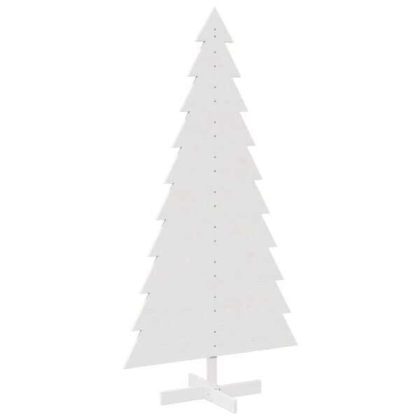 vidaXL Weihnachtsbaum zum Schm&uuml;cken Wei&szlig; 180 cm Massivholz Kiefer
