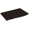 vidaXL Tischplatte Dunkelbraun 60x40x2 cm Massivholz Eiche Behandelt