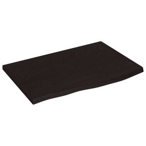 vidaXL Tischplatte Dunkelbraun 60x40x2 cm Massivholz Eiche Behandelt