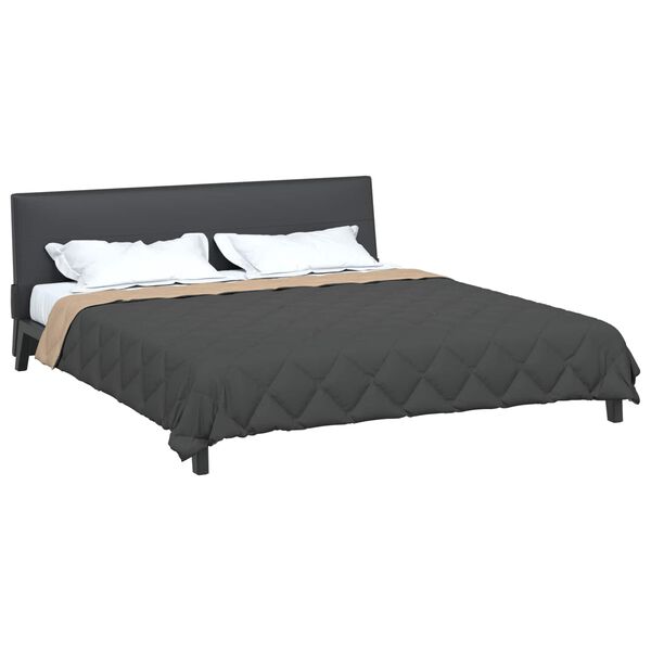 vidaXL Sommerdecke Anthrazit und Taupe 200 x 200 cm Mikrofaser