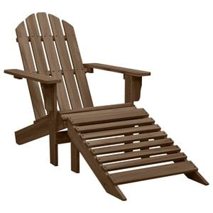 vidaXL Gartensessel mit Fu&szlig;st&uuml;tze Holz Braun