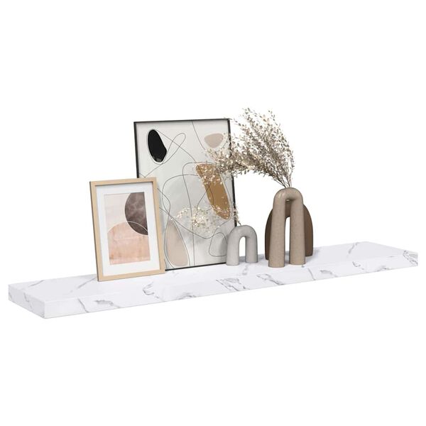 vidaXL Wandregal Wei&szlig; Marmor 120 x 23,5 x 4 cm Holzwerkstoff