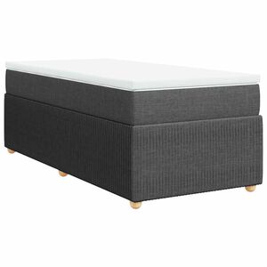 vidaXL Boxspringbett mit Matratze Dunkelgrau 80x200 cm Stoff