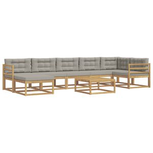 vidaXL Outdoor-Sofagarnitur 8 stk. Wei&szlig; und Hellgrau
