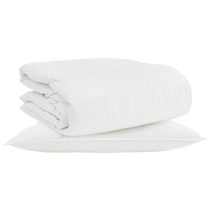 vidaXL 2-in-1 Bettdecke mit Kissen 2 stk. Wei&szlig; Daunenfeder