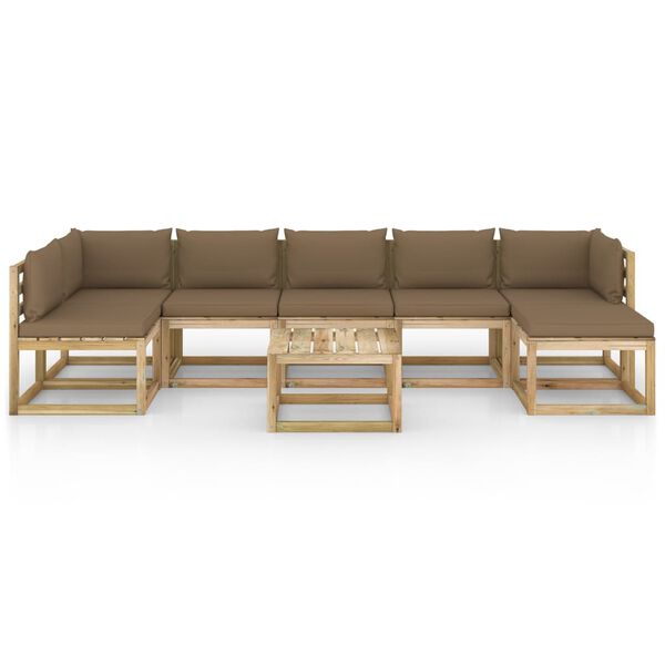 vidaXL 8-tlg. Garten-Lounge-Set mit Kissen Impr&auml;gniertes Kiefernholz