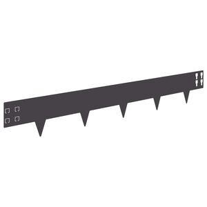 vidaXL Raseneinfassung 20 pcs 100 x 15 cm Stahl Schwarz