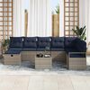 vidaXL Sofa Set mit Kissen mit Speicher Grau Poly-Rattan