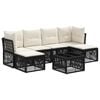 vidaXL Gartensofa-set 7 pcs Schwarz Poly-Rattan