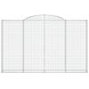 vidaXL Gabionen mit Hochbogen 11 Stk 300x30x180/200cm Verzinktes Eisen
