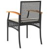 vidaXL 4-tlg. Garten-Lounge-Set mit Kissen Schwarz Poly Rattan