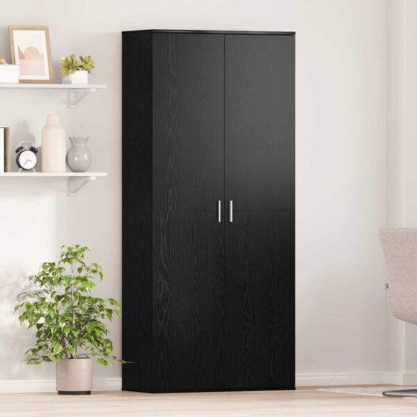 vidaXL Highboard Schwarz Eichen-Optik 80 x 35 x 180 cm Holzwerkstoff