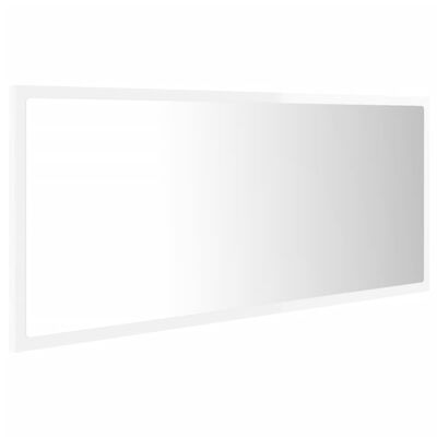 vidaXL LED-Badspiegel Hochglanz-Weiß 100x8,5x37 cm Acryl