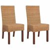 vidaXL Esszimmerst&uuml;hle 2 Stk. Braun Nat&uuml;rliches Rattan