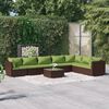 vidaXL 8-tlg. Garten-Lounge-Set mit Kissen Poly Rattan Braun