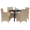 vidaXL Garten Essgruppe 5 pcs Beige Poly-Rattan