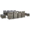 vidaXL 13-tlg. Garten-Essgruppe mit Auflagen Poly Rattan Grau