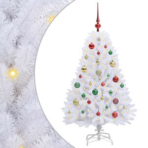 vidaXL K&uuml;nstlicher klappbarer Weihnachtsbaum Wei&szlig; 120 cm PVC und Stahl