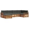 vidaXL Outdoor-Sofagarnitur 6 Stk. Natur und Anthrazit