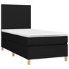 vidaXL Boxspringbett mit Matratze & LED Schwarz 100x200 cm Stoff