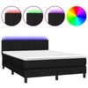 vidaXL Boxspringbett mit Matratze & LED Schwarz 140x200 cm Stoff