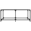 vidaXL Couchtisch mit Glasplatte Schwarz 98,5x50x40 cm Stahl