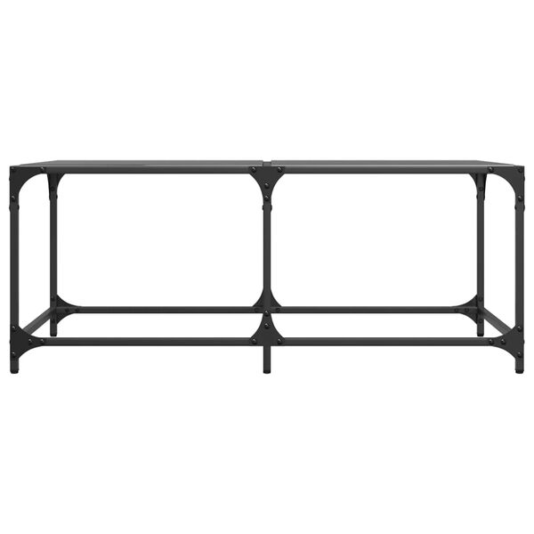 vidaXL Couchtisch mit Glasplatte Schwarz 98,5x50x40 cm Stahl