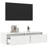 vidaXL TV-Schrank mit LED-Leuchten Wei&szlig; 100x35,5x25 cm