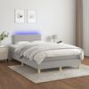 vidaXL Boxspringbett mit Matratze & LED Hellgrau 120x190 cm Stoff