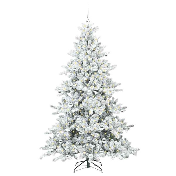 vidaXL K&uuml;nstlicher klappbarer Weihnachtsbaum Wei&szlig; 180 cm PVC und Stahl