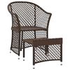 vidaXL 2-tlg. Garten-Lounge-Set mit Kissen Braun Poly Rattan