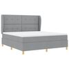 vidaXL Boxspringbett mit Matratze Dunkelgrau 90x190 cm Hellgrau Stoff